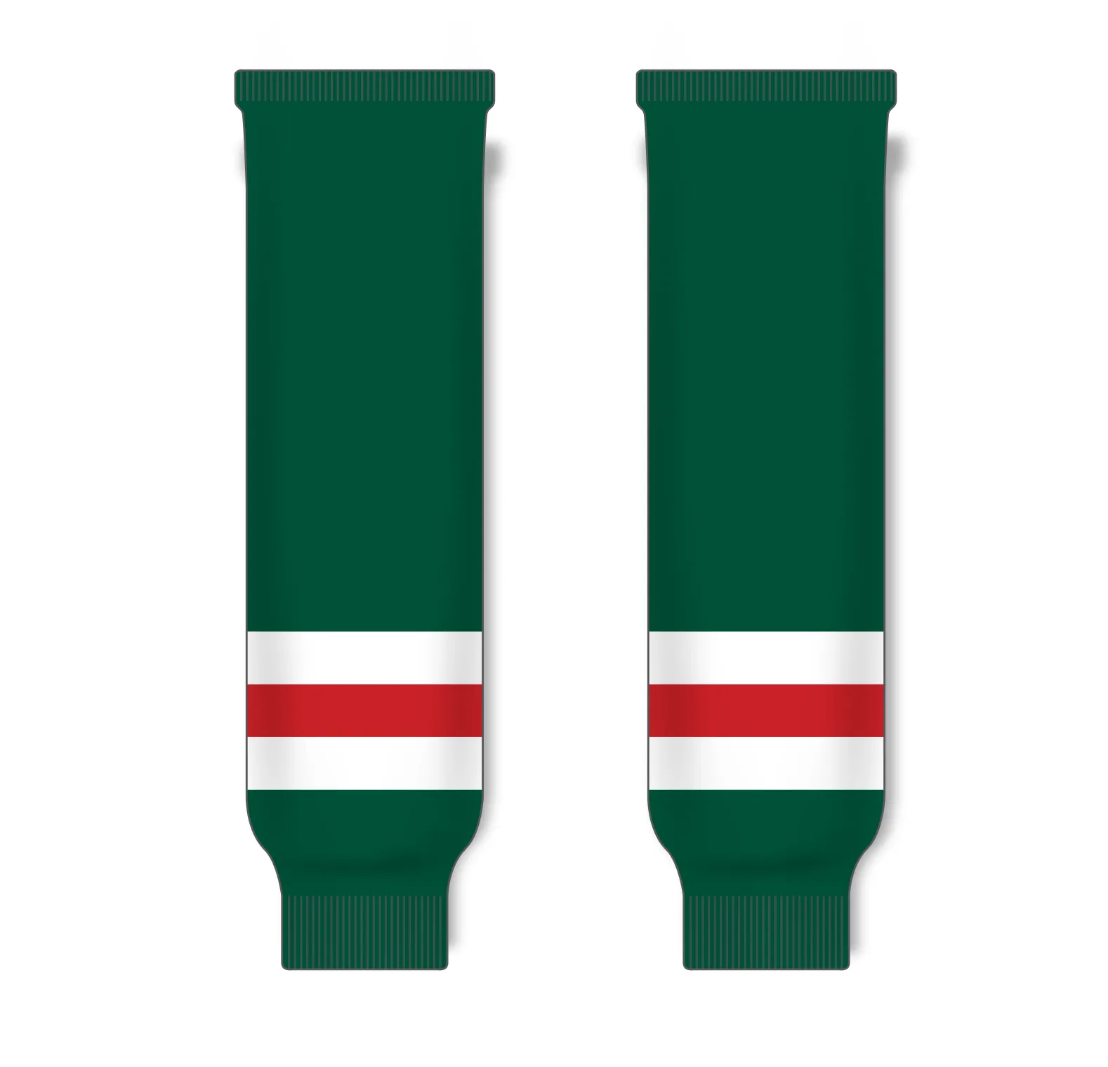 Modelline Dark Green/White/Red Knit Ice Hockey Socks