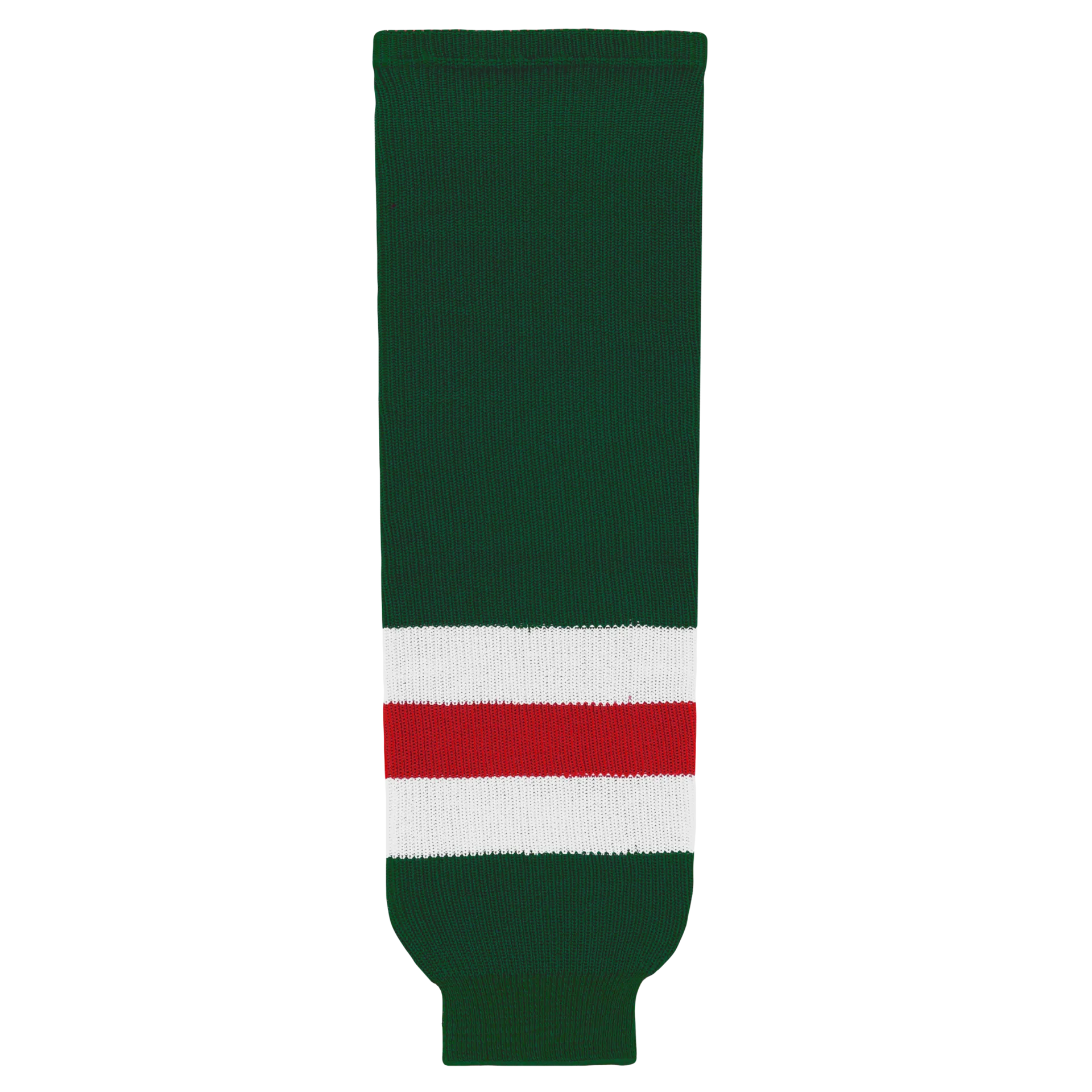 Modelline Dark Green/White/Red Knit Ice Hockey Socks