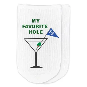 My Favorite Hole (the 19th) Golfer's No-Show Socks