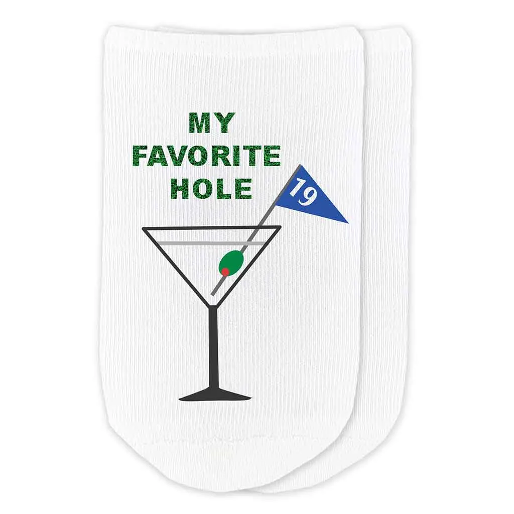 My Favorite Hole (the 19th) Golfer's No-Show Socks