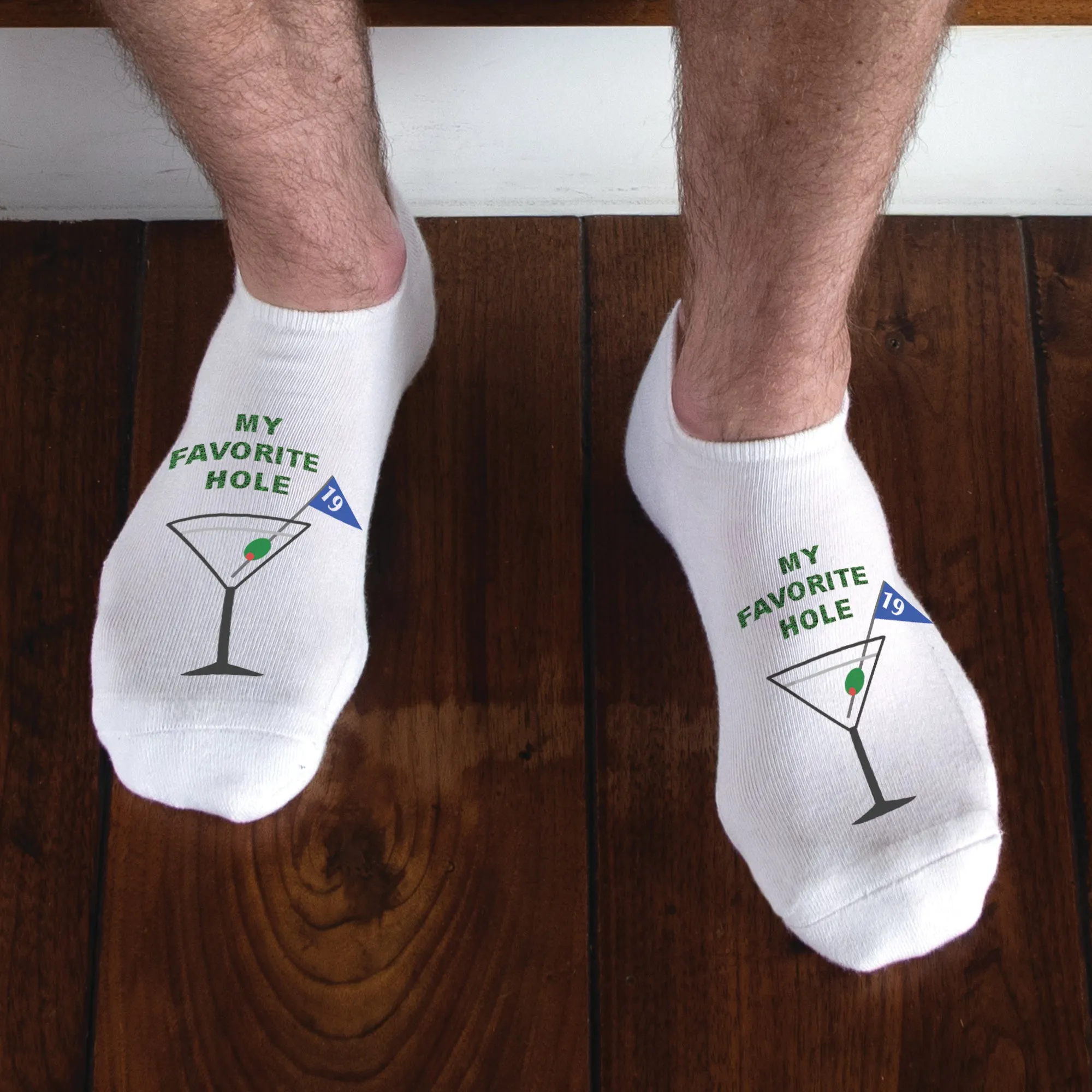 My Favorite Hole (the 19th) Golfer's No-Show Socks