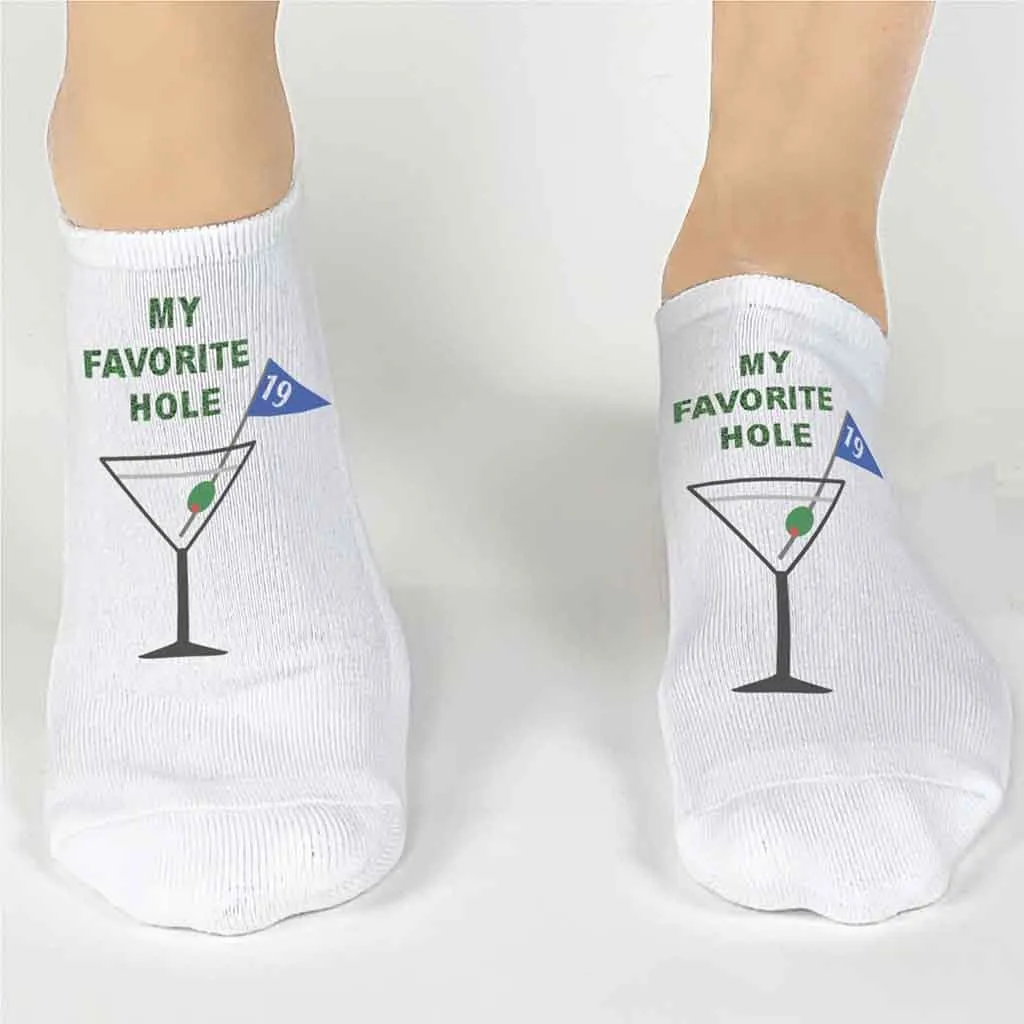 My Favorite Hole (the 19th) Golfer's No-Show Socks