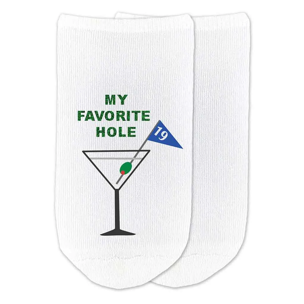 My Favorite Hole (the 19th) Golfer's No-Show Socks