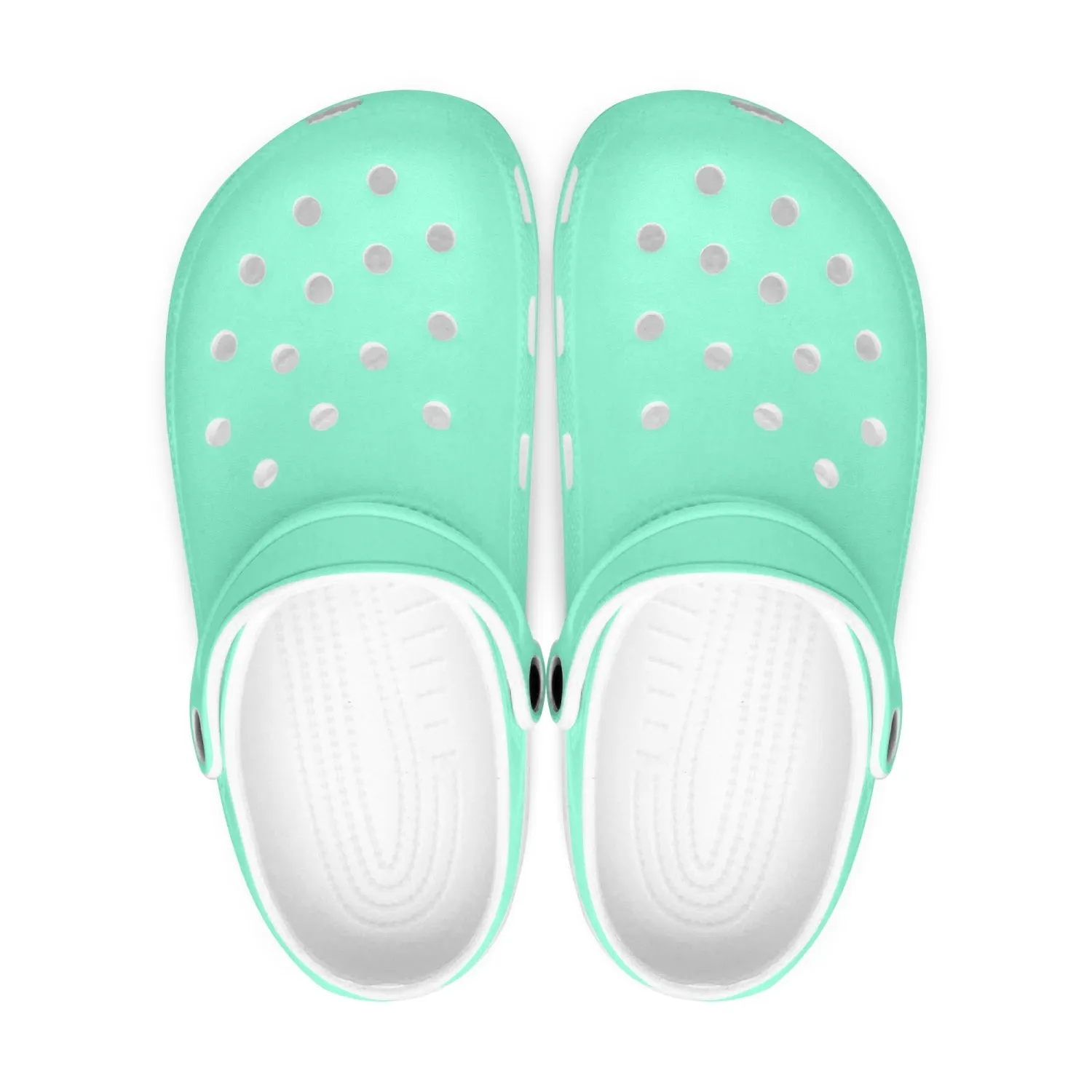 Pastel Blue Color Unisex Clogs, Best Solid Blue Color Unisex Classic Lightweight Best Sandals For Men or Women