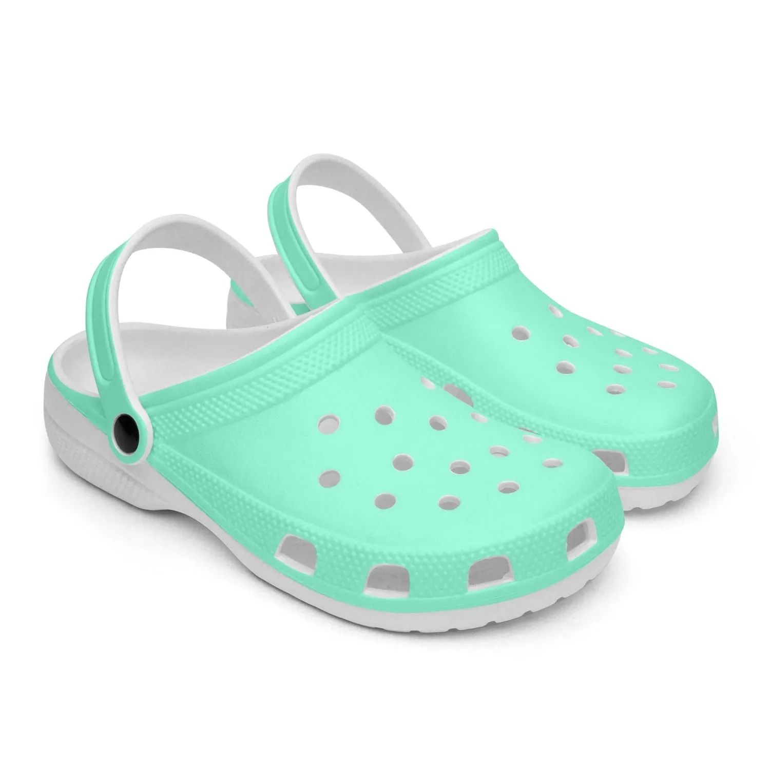 Pastel Blue Color Unisex Clogs, Best Solid Blue Color Unisex Classic Lightweight Best Sandals For Men or Women
