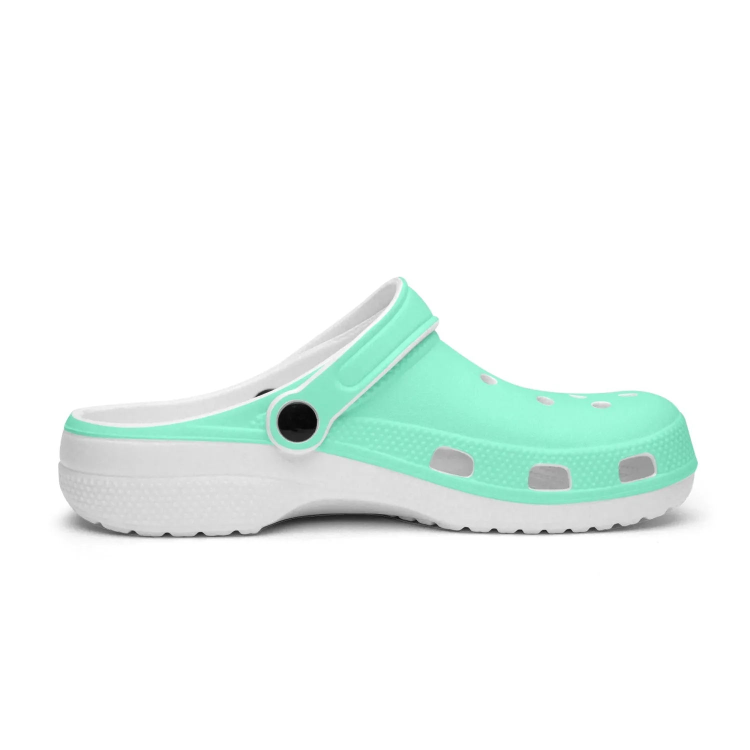 Pastel Blue Color Unisex Clogs, Best Solid Blue Color Unisex Classic Lightweight Best Sandals For Men or Women