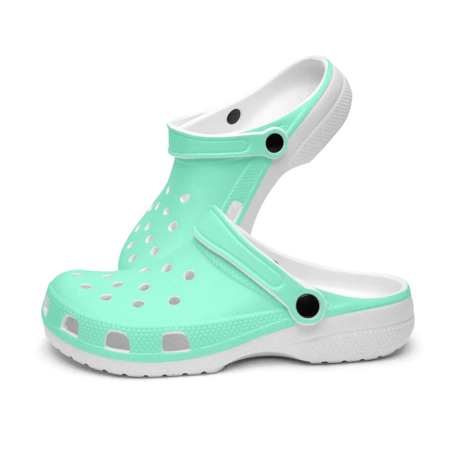 Pastel Blue Color Unisex Clogs, Best Solid Blue Color Unisex Classic Lightweight Best Sandals For Men or Women