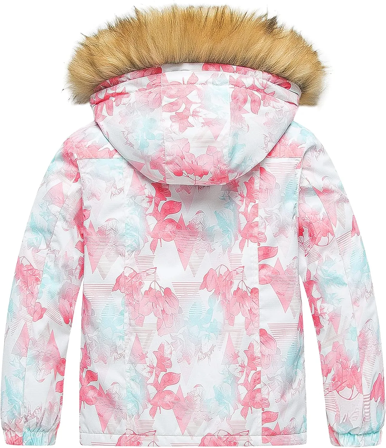 Pursky Girl's Waterproof Ski Jacket Kids Winter Snow Coats Fleece Raincoat Parka