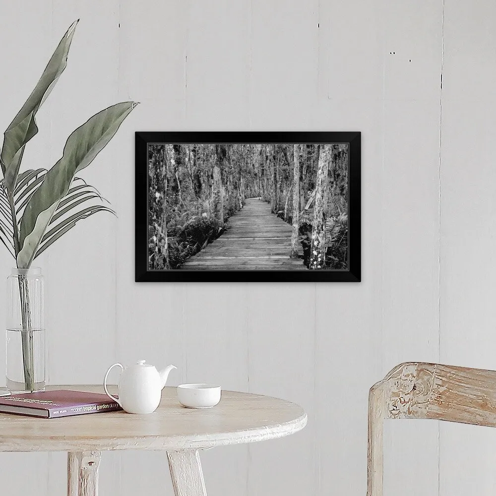 "Boardwalk Through Everglades Florida, USA" Black Framed Print