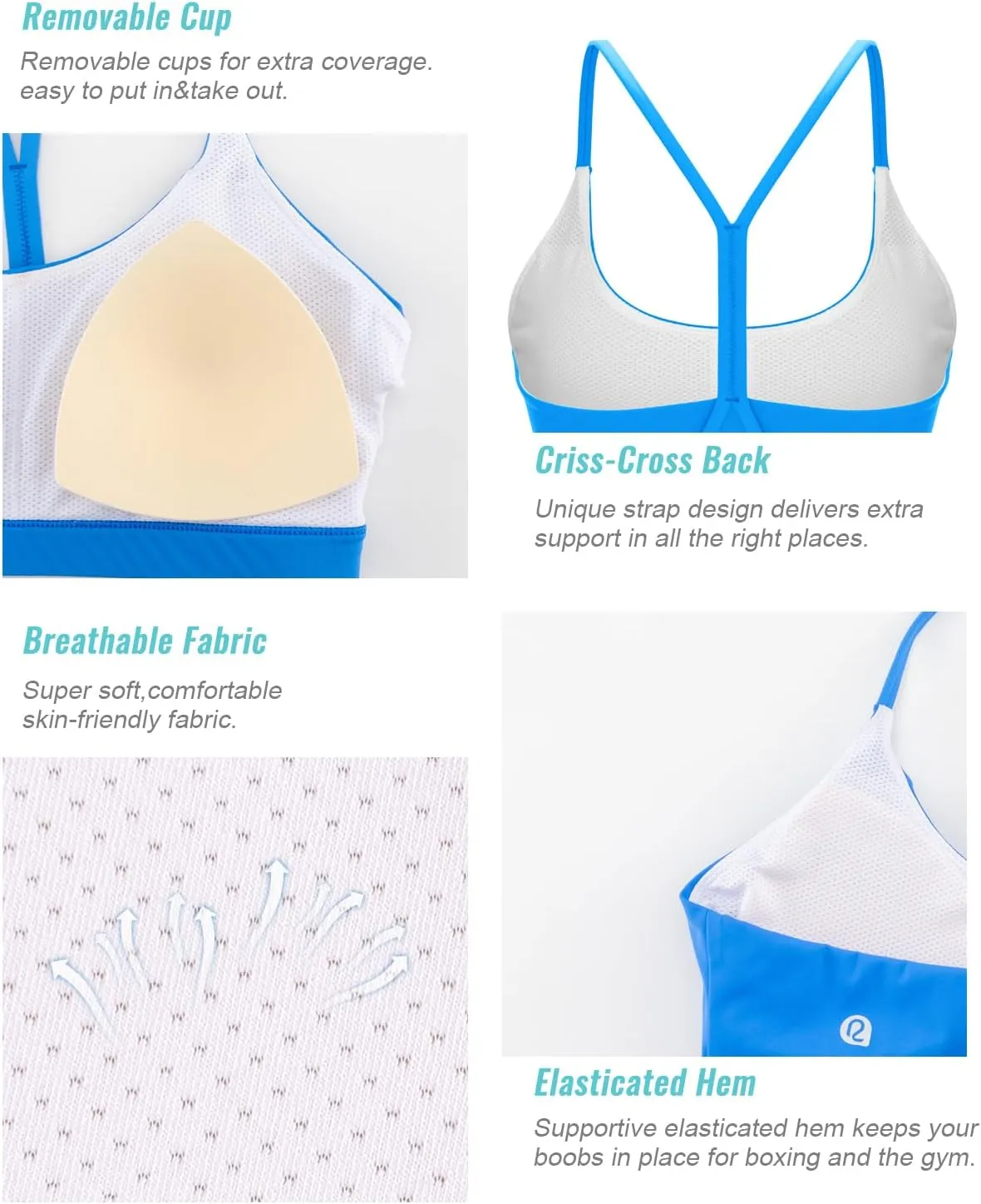 RUNNING GIRL Sports Bras for Women,Y-Back Medium Support Workout Sports Bra Padded Racerback Supportive Bras Push up
