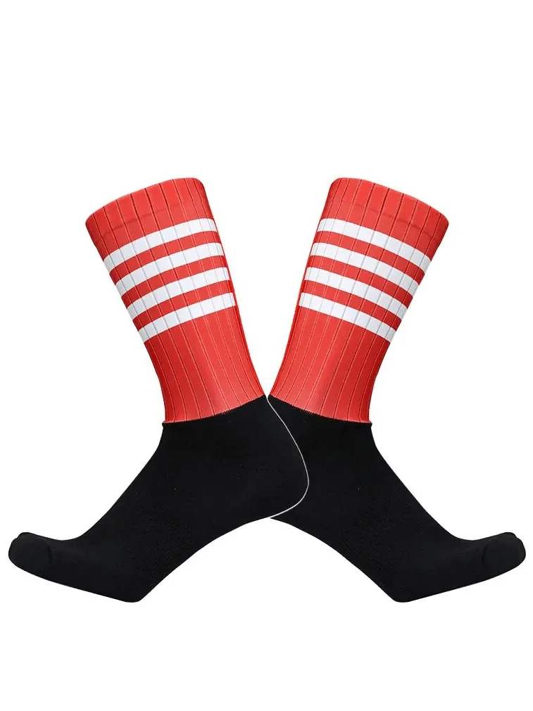 Seamless Anti-Slip Knee-High Socks With Strips / Sports Accessories - SF1562