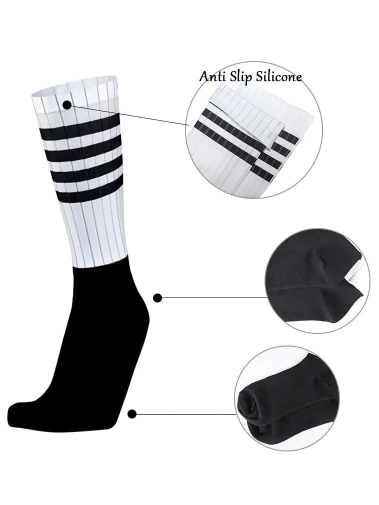Seamless Anti-Slip Knee-High Socks With Strips / Sports Accessories - SF1562