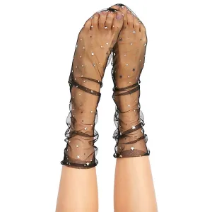 Shiny Glitter Star Ladies Sexy Fishnet Mesh Socks Summer Style