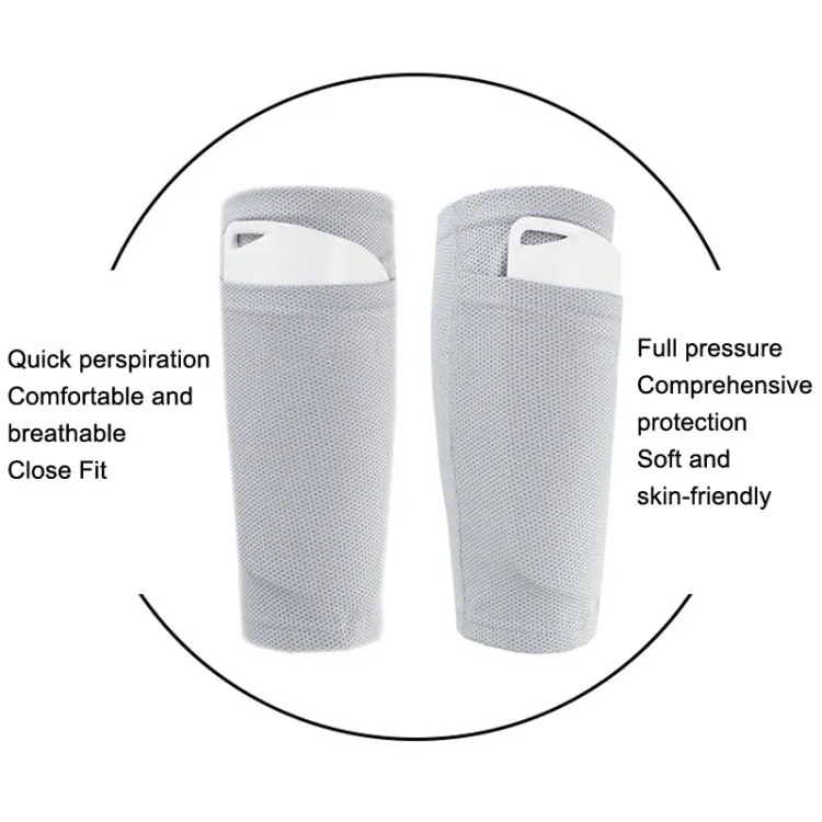 Sweat-Absorbing Breathable Insert Socks Calf Guard Socks Football Protective Gear(Blue L)