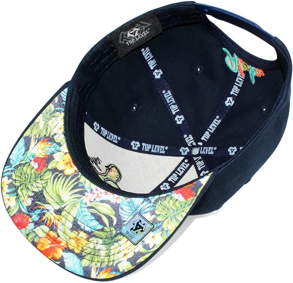 TOP Level Men's Adjustable Cotton Snapback Cap 7 (Various Unique Hat Designs Available)
