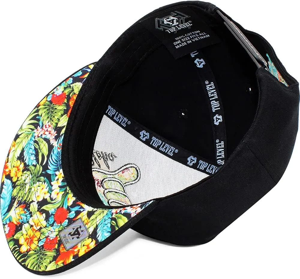 TOP Level Men's Adjustable Cotton Snapback Cap 7 (Various Unique Hat Designs Available)