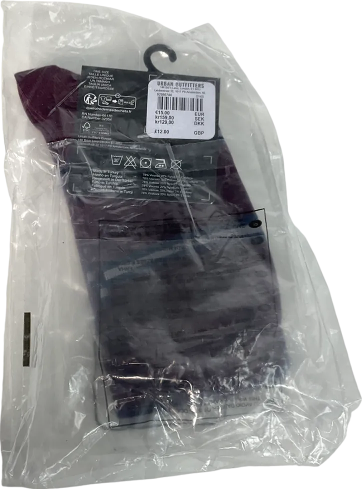 Urban Outfitters Red Out From Under Burgundy Viscose Stripe Knee High Socks UK 5 EU 38 👠