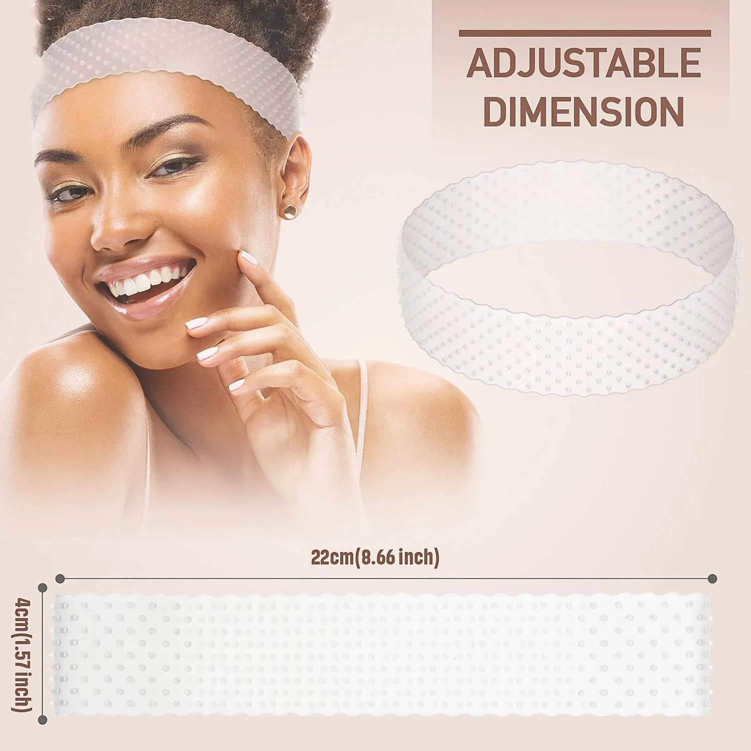 WILLBOND 2 Pieces Silicone Wig Grip Band Adjustable Silicone Wig Headband Non Slip Strong Holder for Men Women Sports Yoga(White)