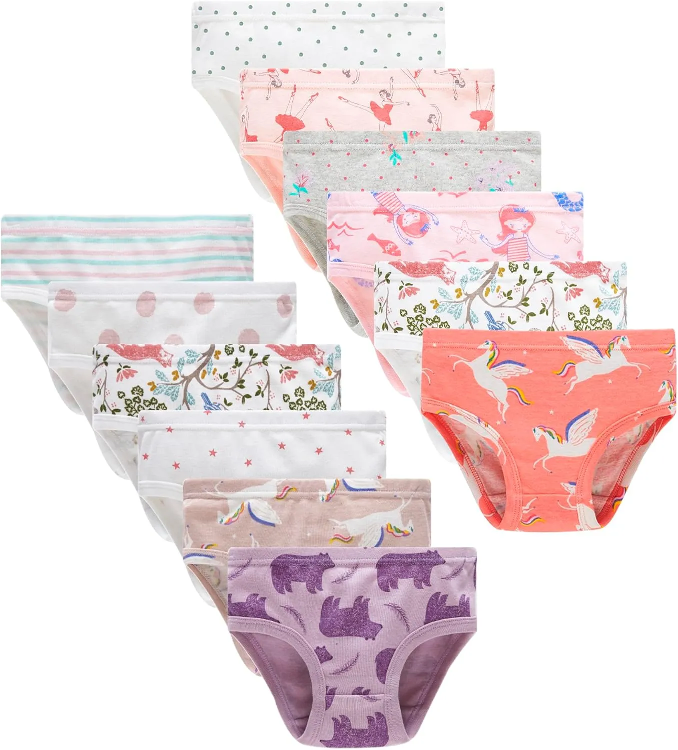 Winging Day Little Girls' Cotton Panties Baby Toddler Soft Underwear Multipack