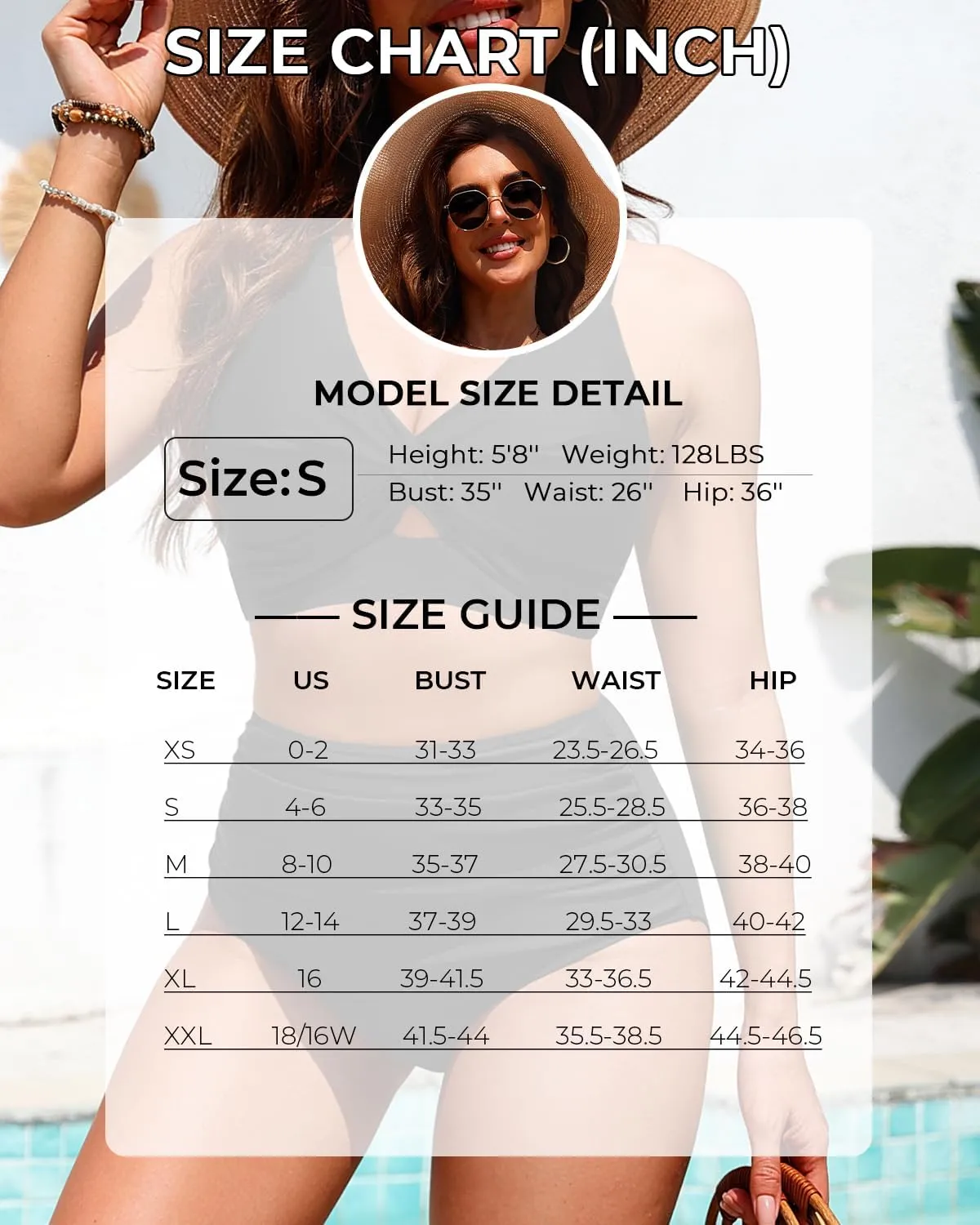Women High Waisted Bikini Sets - Two Piece Tummy Control Swimsuits Cut Out Twist Bathing Suits 2025 Swimwear